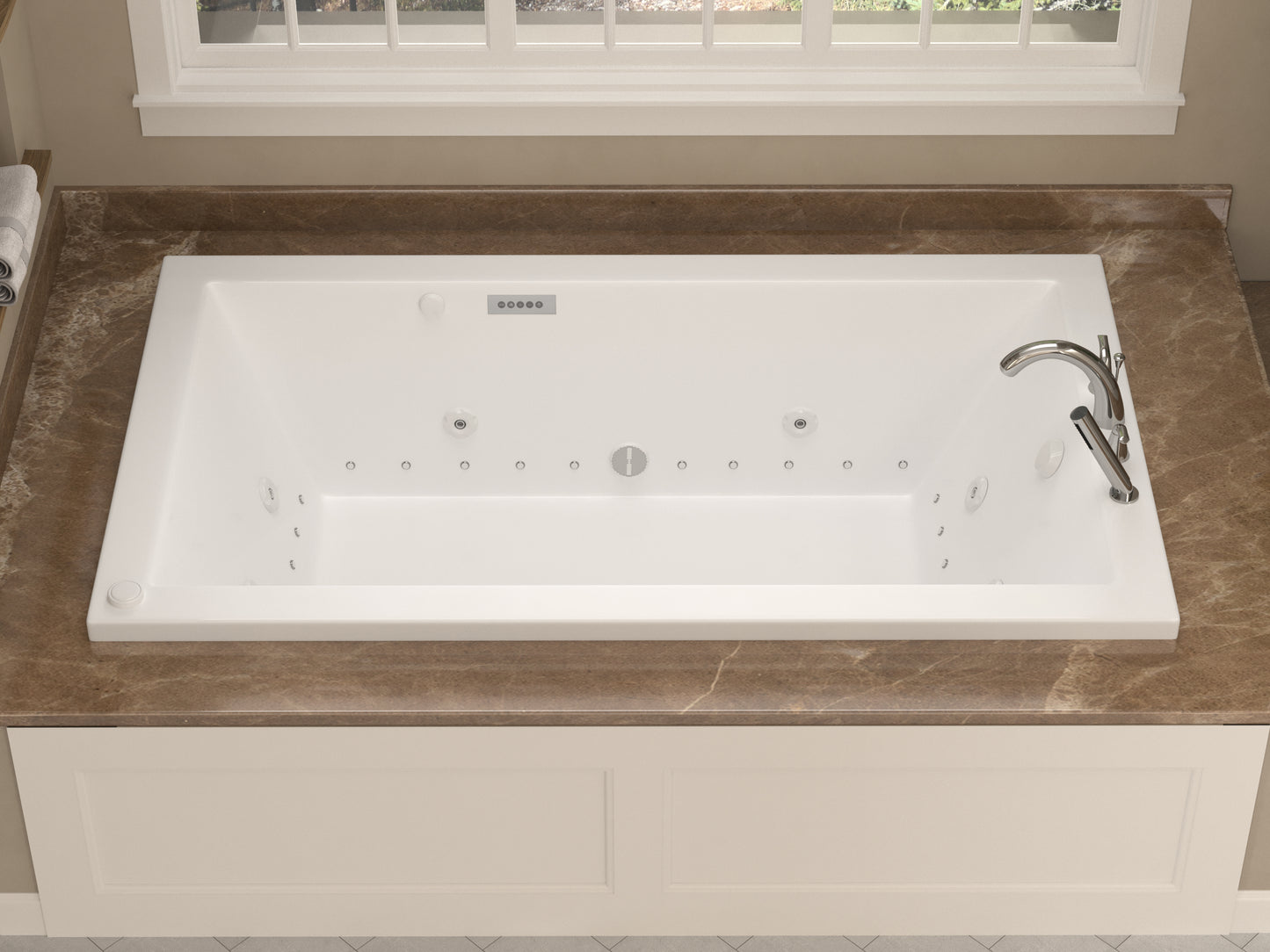 Atlantis Whirlpools Venetian Deluxe Series 31.875 x 59.625in. Air and Whirlpool Jetted Bathtub in White