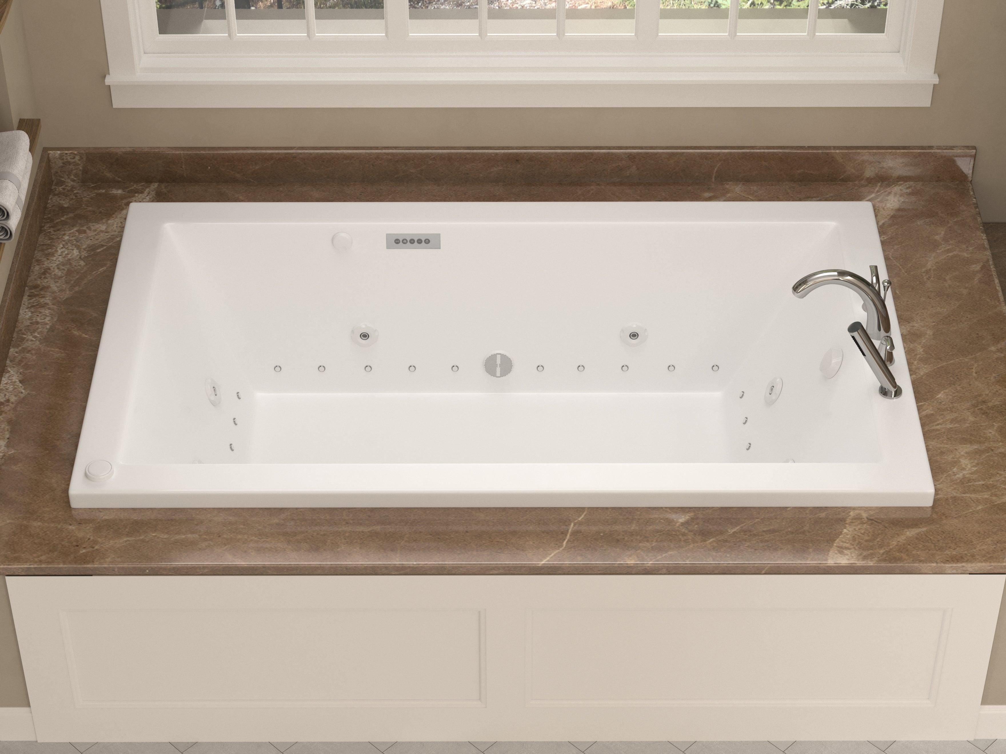 Atlantis Whirlpools Venetian Deluxe Series 35.5 x 59.375in. Air and Whirlpool Jetted Bathtub in White