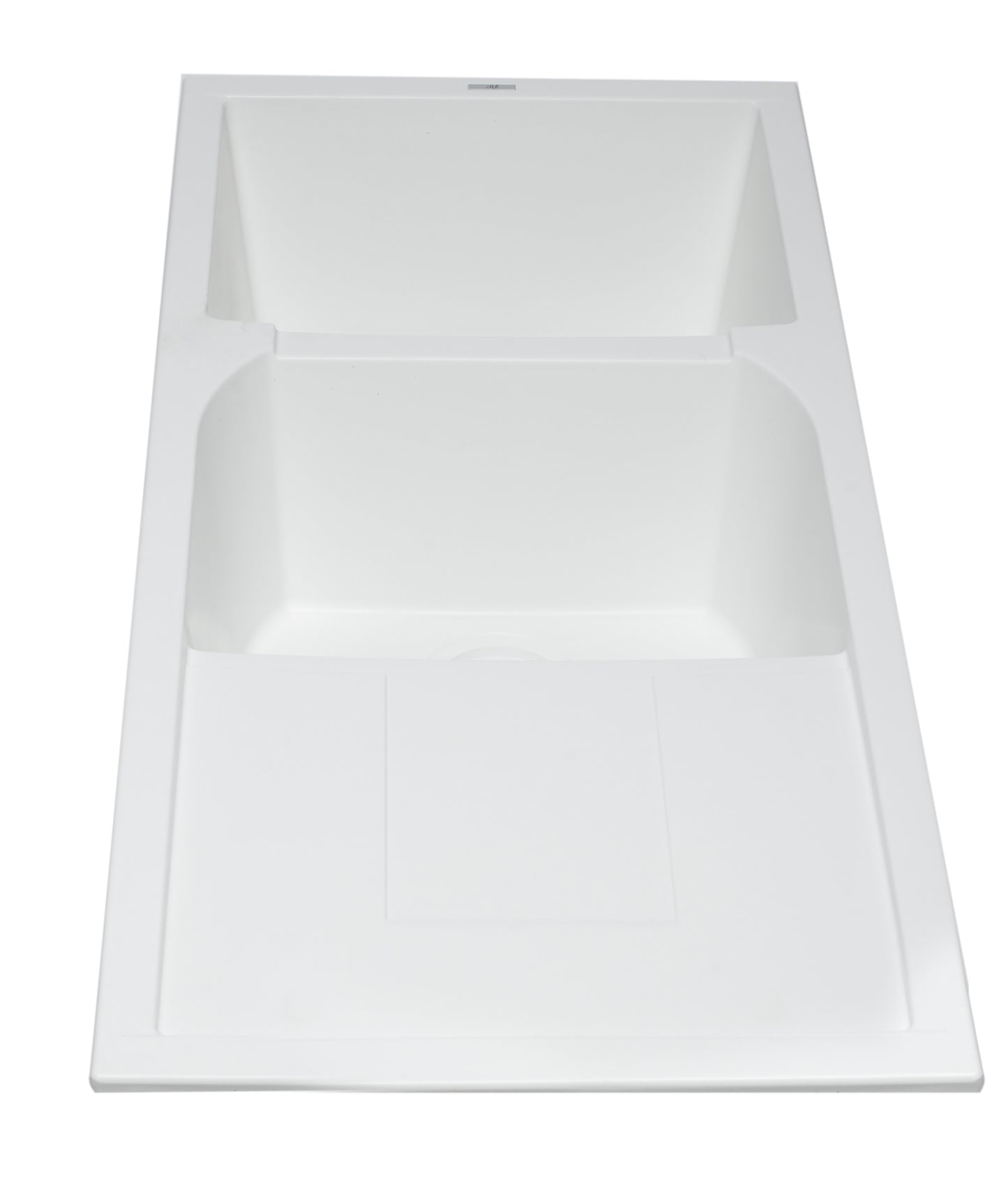 ALFI brand AB4620DI-W White 46" Double Bowl Granite Composite Kitchen Sink with Drainboard