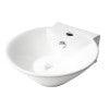 ALFI brand ABC113 White 17" Round Wall Mounted Ceramic Sink with Faucet Hole