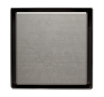 ALFI brand ABSD55B-BSS 5" x 5" Modern Square Brushed Stainless Steel Shower Drain with Solid Cover