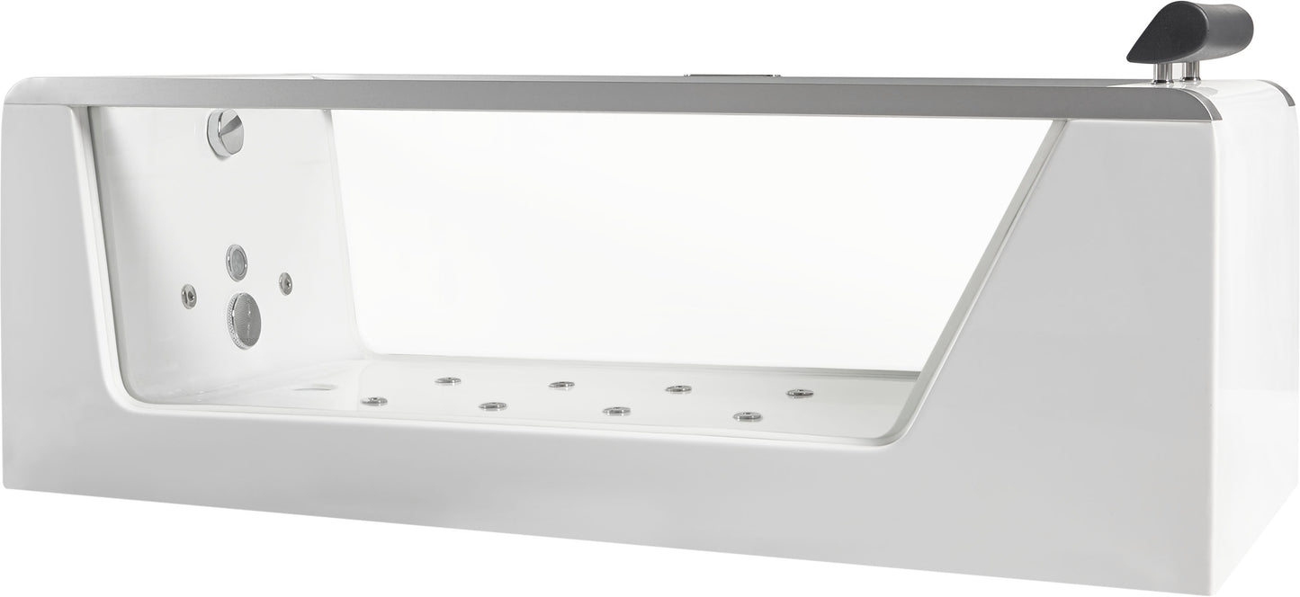 EAGO AM152ETL-6 6 ft Clear Rectangular Acrylic Whirlpool Bathtub