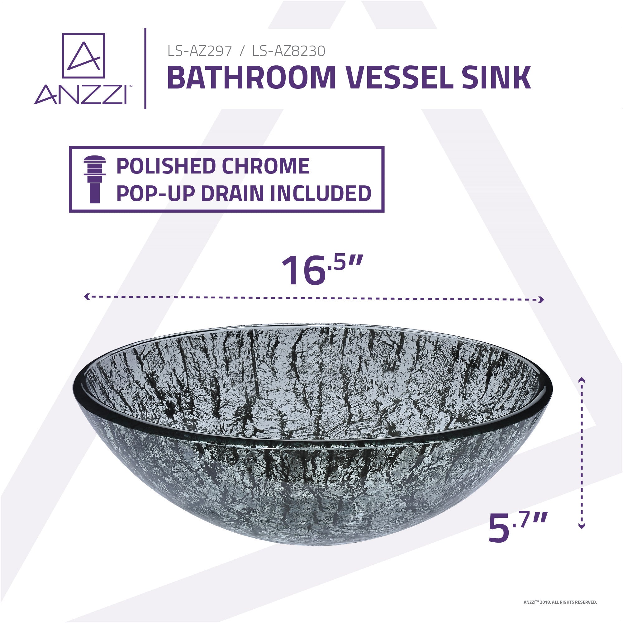 Posh Series Deco-Glass Vessel Sink