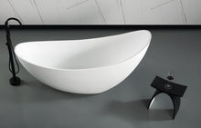 Load image into Gallery viewer, ALFI brand ABST77BM Black Matte Arched Solid Surface Resin Bathroom / Shower Stool