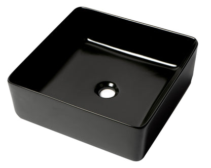 ALFI brand ABC903-BM Black Matte 16" Modern Square Above Mount Ceramic Sink