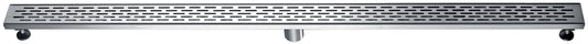 ALFI brand ABLD59C-BSS 59" Brushed Stainless Steel Linear Shower Drain with Groove Holes