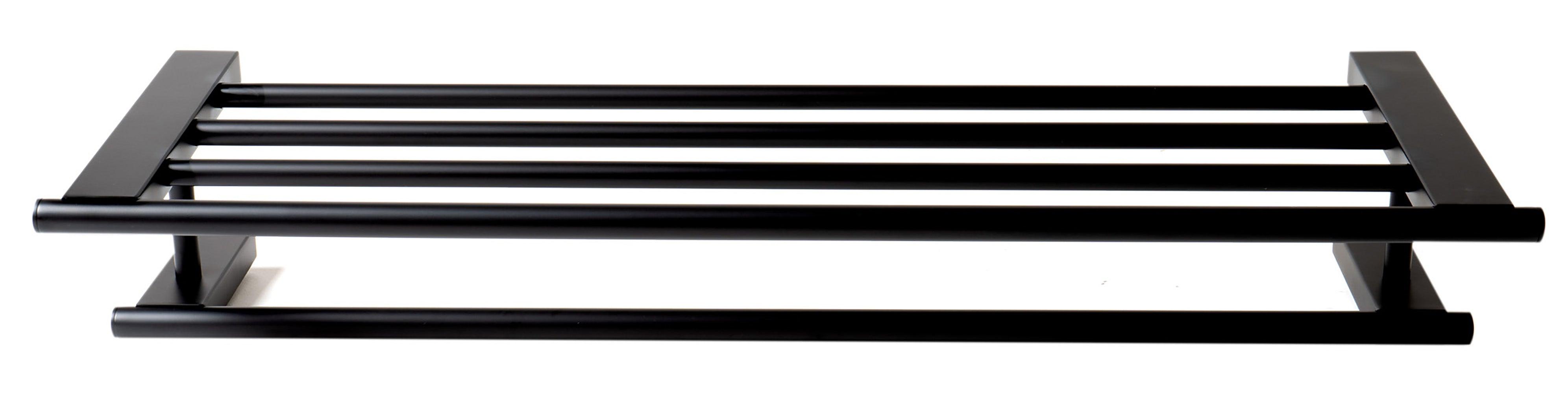 ALFI brand AB9564-BM Black Matte 26" Towel Bar & Shelf