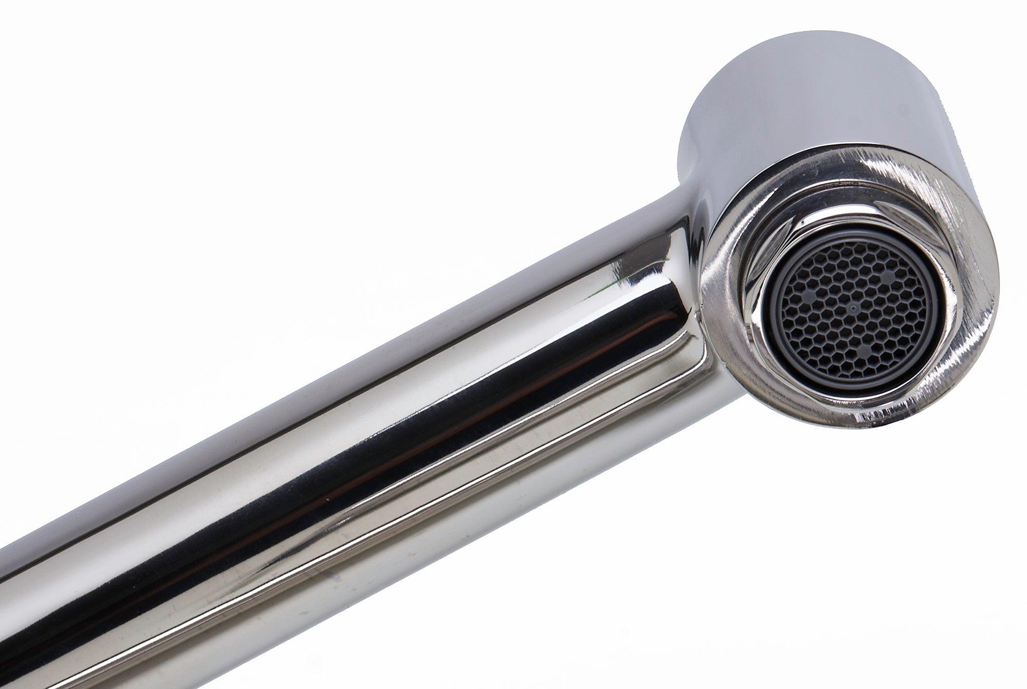 ALFI brand AB2038-PSS Solid Polished Stainless Steel Retractable Single Hole Kitchen Faucet