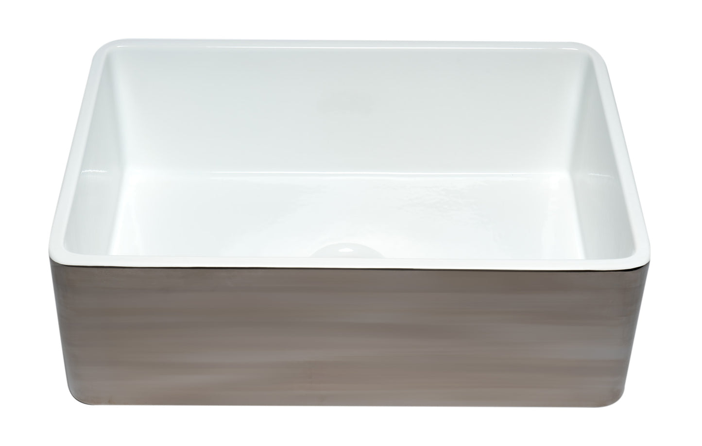 ALFI brand ABTI3020SB Smooth Titanium/Fluted 30 inch Reversible Single Fireclay Farmhouse Kitchen Sink