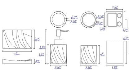 ALFI brand ABCO1019 4 Piece Solid Concrete Bathroom Accessory Set