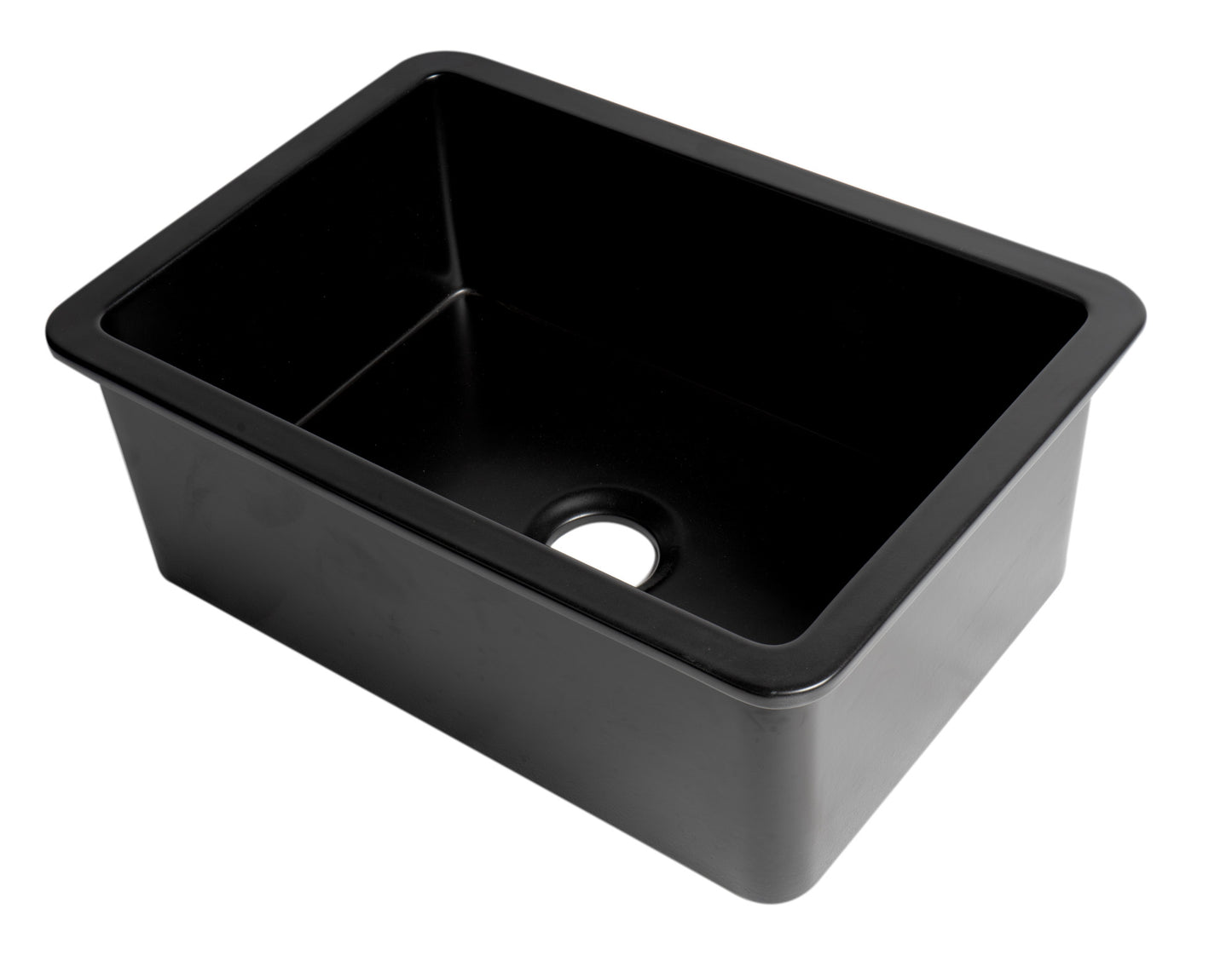 ALFI brand ABF2718UD-BM Black Matte 27" x 18" Fireclay Undermount / Drop In Firelcay Kitchen Sink