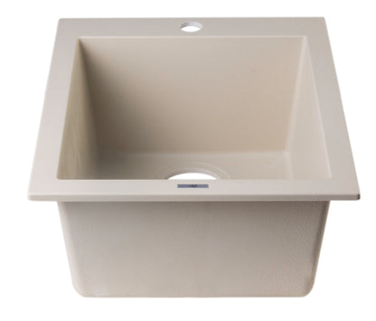 ALFI brand AB1720DI-B Biscuit 17" Drop-In Rectangular Granite Composite Kitchen Prep Sink