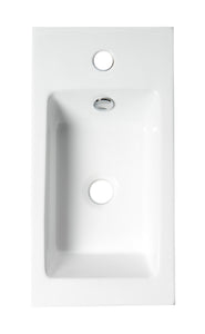 ALFI brand ABC116 White 20" Small Rectangular Wall Mounted Ceramic Sink with Faucet Hole