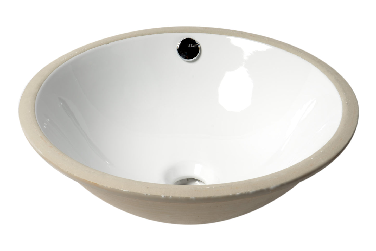 ALFI brand ABC601 White 17" Round Undermount Ceramic Sink