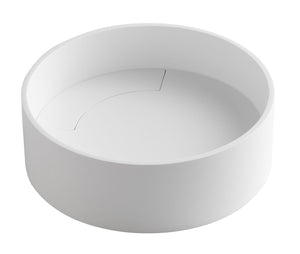 ALFI brand ABRS15R 15" Round White Matte Solid Surface Resin Sink