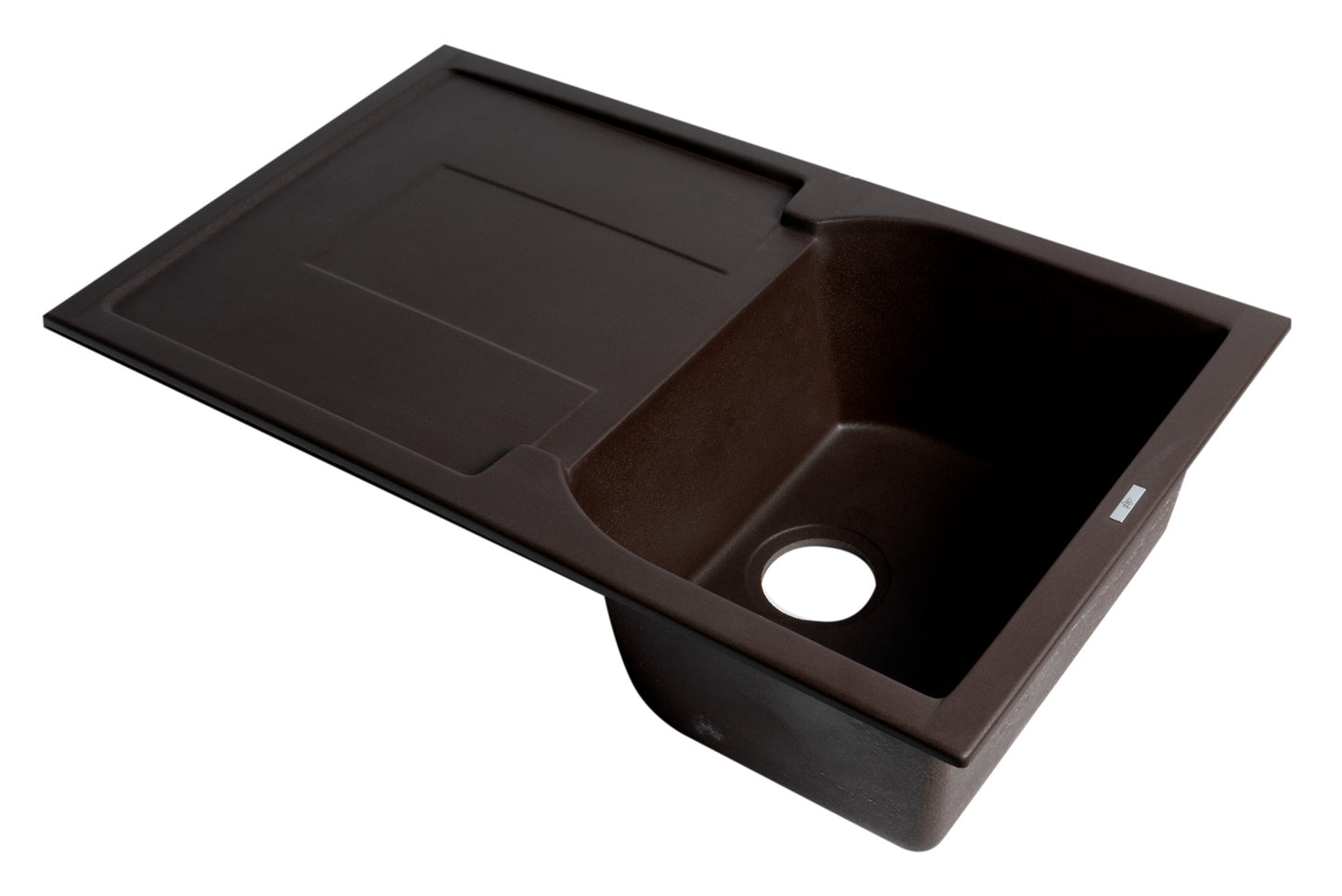 ALFI brand AB1620DI-C Chocolate 34" Single Bowl Granite Composite Kitchen Sink with Drainboard