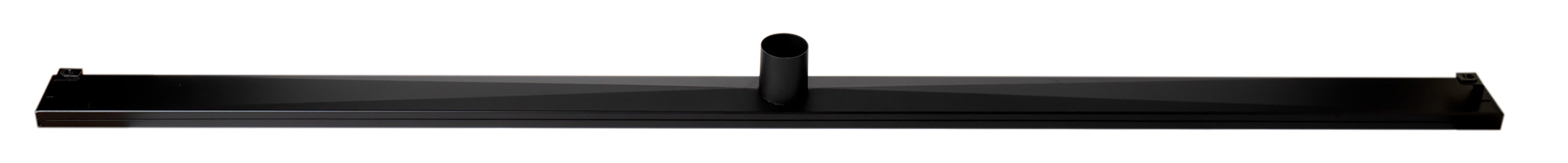 ALFI brand ABLD59C-BM 59" Black Matte Stainless Steel Linear Shower Drain with Groove Holes