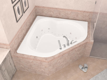 Atlantis Whirlpools Cascade Deluxe Series 61.5 x 83.5in. Air and Whirlpool Jetted corner installation Bathtub in White