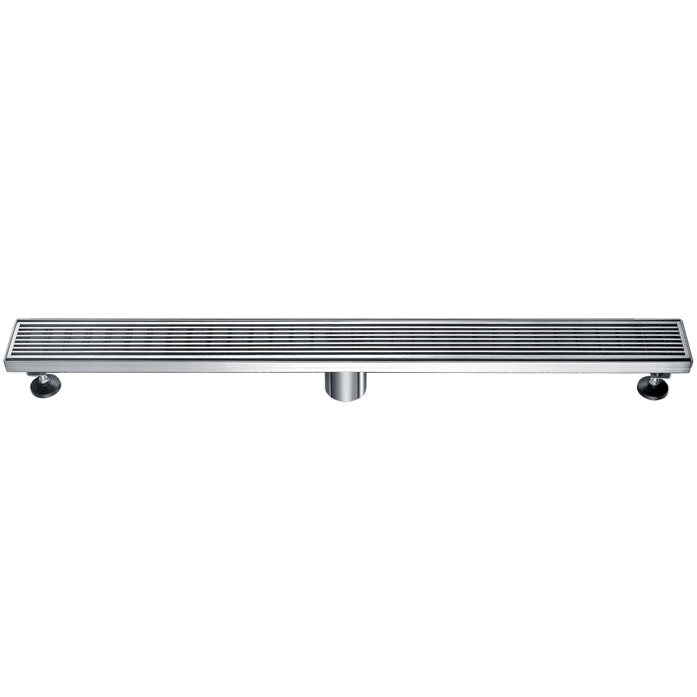 ALFI brand ABLD32D 32" Modern Stainless Steel Linear Shower Drain with Groove Lines