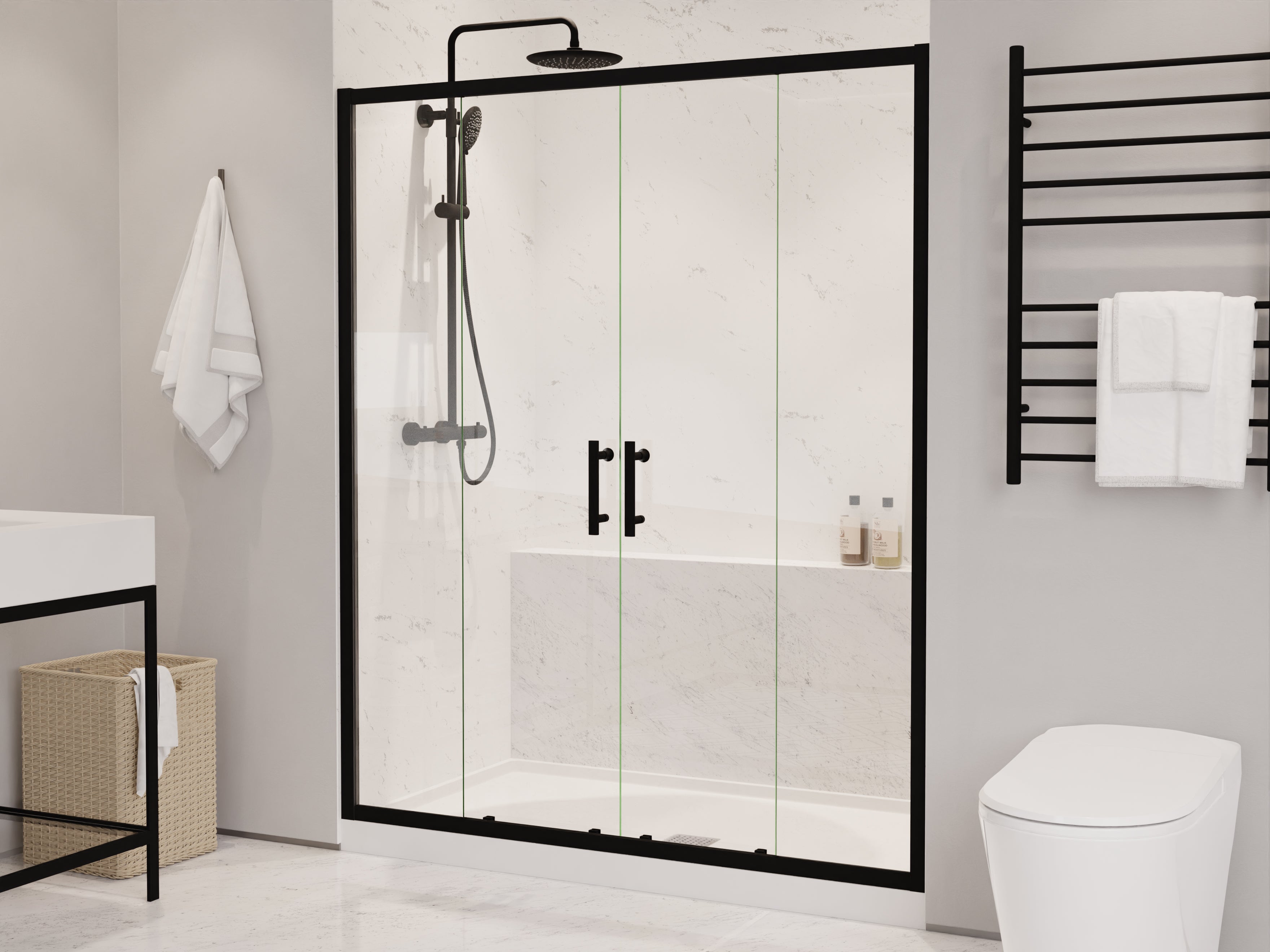 ANZZI Enchant 70-in. x 60.4-in. Framed Sliding Shower Door