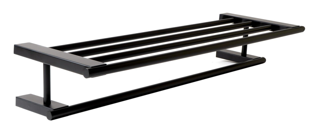 ALFI brand AB9564-BM Black Matte 26" Towel Bar & Shelf