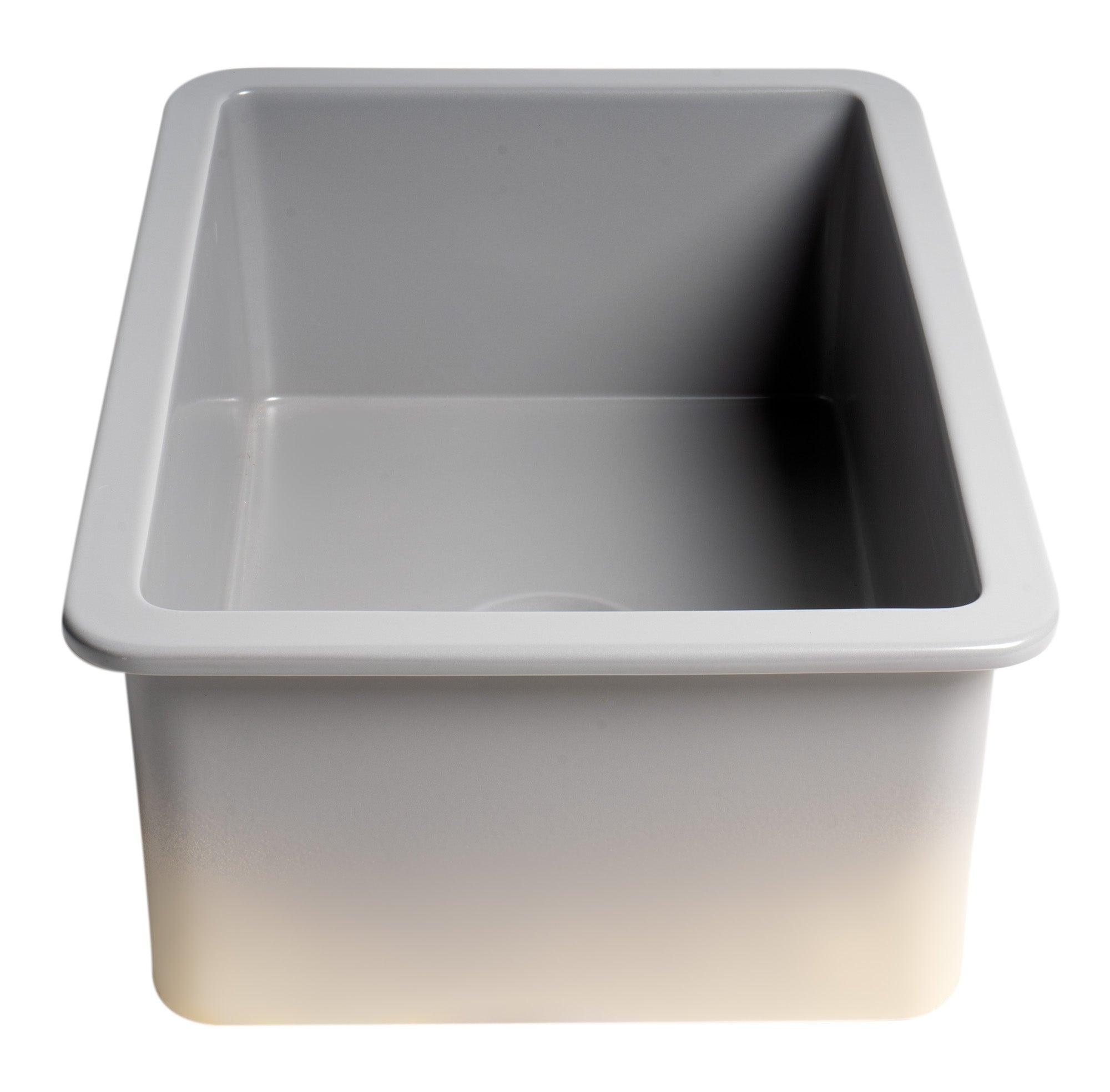 ALFI brand ABF2718UD-GM Gray Matte 27" x 18" Fireclay Undermount / Drop In Firelcay Kitchen Sink
