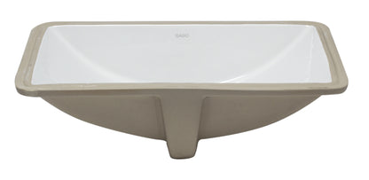 EAGO BC227 White Ceramic 22"x15" Undermount Rectangular Bathroom Sink