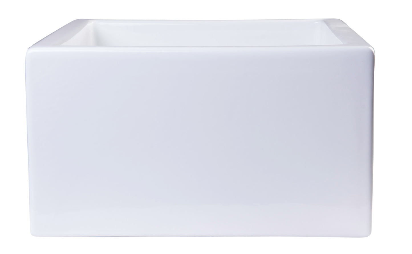 ALFI brand AB2418SB-W  24" White Smooth Thick Wall Fireclay Single Bowl Farm Sink