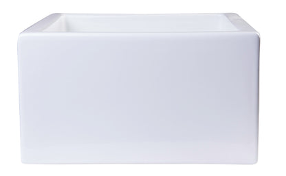 ALFI brand AB2418SB-W  24" White Smooth Thick Wall Fireclay Single Bowl Farm Sink