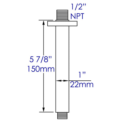 ALFI brand ABSA6S-PC Polished Chrome 6" Square Ceiling Shower Arm