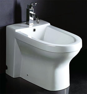 EAGO JA1010 White Ceramic Bathroom Bidet with Elongated Seat