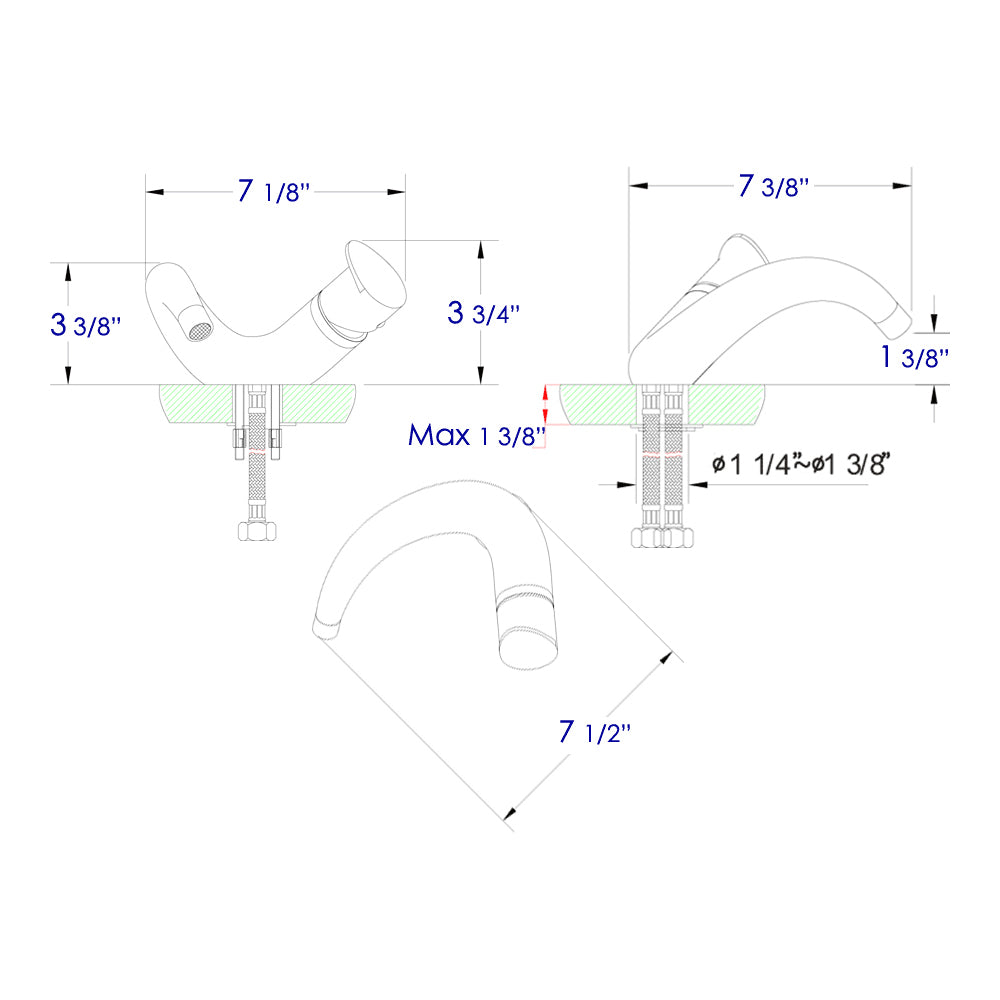 ALFI brand AB1572-PC Wave Polished Chrome Single Lever Bathroom Faucet