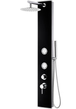 Load image into Gallery viewer, ALFI brand ABSP55B Black Glass Shower Panel with 2 Body Sprays and Rain Shower Head