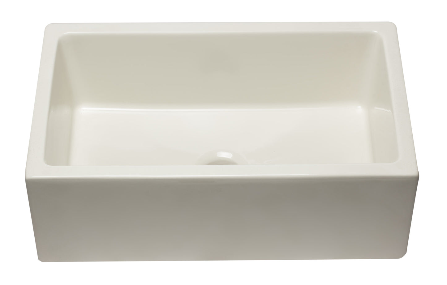 ALFI brand AB3018HS-B 30 inch Biscuit Reversible Smooth / Fluted Single Bowl Fireclay Farm Sink