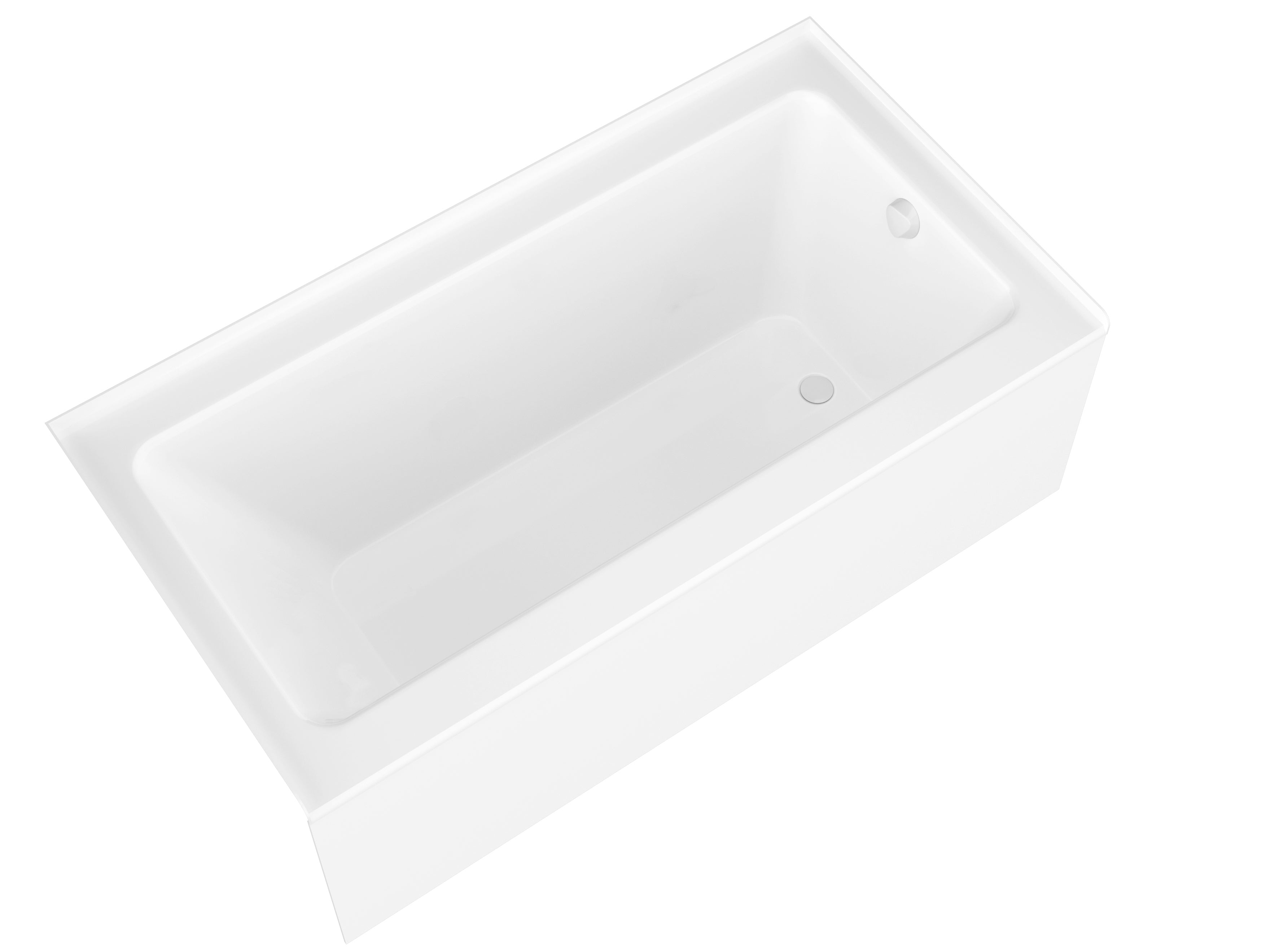 Anzzi 5 ft. Acrylic Rectangle Tub in White With 34 in. by 58 in. Frameless Hinged Tub Door