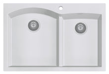 Load image into Gallery viewer, ALFI brand AB3320DI-W White 33&quot; Double Bowl Drop In Granite Composite Kitchen Sink