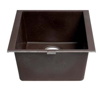 ALFI brand AB1720UM-C Chocolate 17" Undermount Rectangular Granite Composite Kitchen Prep Sink