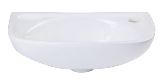 ALFI brand AB102 Small White Wall Mounted Porcelain Bathroom Sink Basin