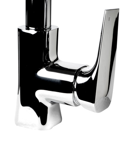 ALFI brand ABKF3889-PC Polished Chrome Square Gooseneck Pull Down Kitchen Faucet