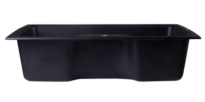 ALFI brand AB3520DI-BLA Black 35" Drop-In Single Bowl Granite Composite Kitchen Sink