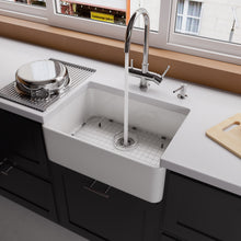 Load image into Gallery viewer, ALFI brand AB503-W White 23&quot; Smooth Apron Fireclay Single Bowl Farmhouse Kitchen Sink