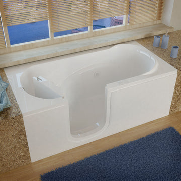 MediTub Step-In 30 x 60 Left Drain White Whirlpool Jetted Step-In Bathtub