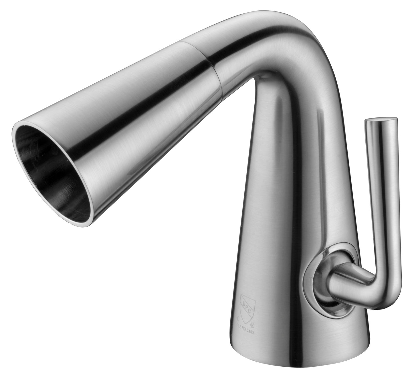 ALFI brand AB1788-BN Brushed Nickel Single Hole Cone Waterfall Bathroom Faucet