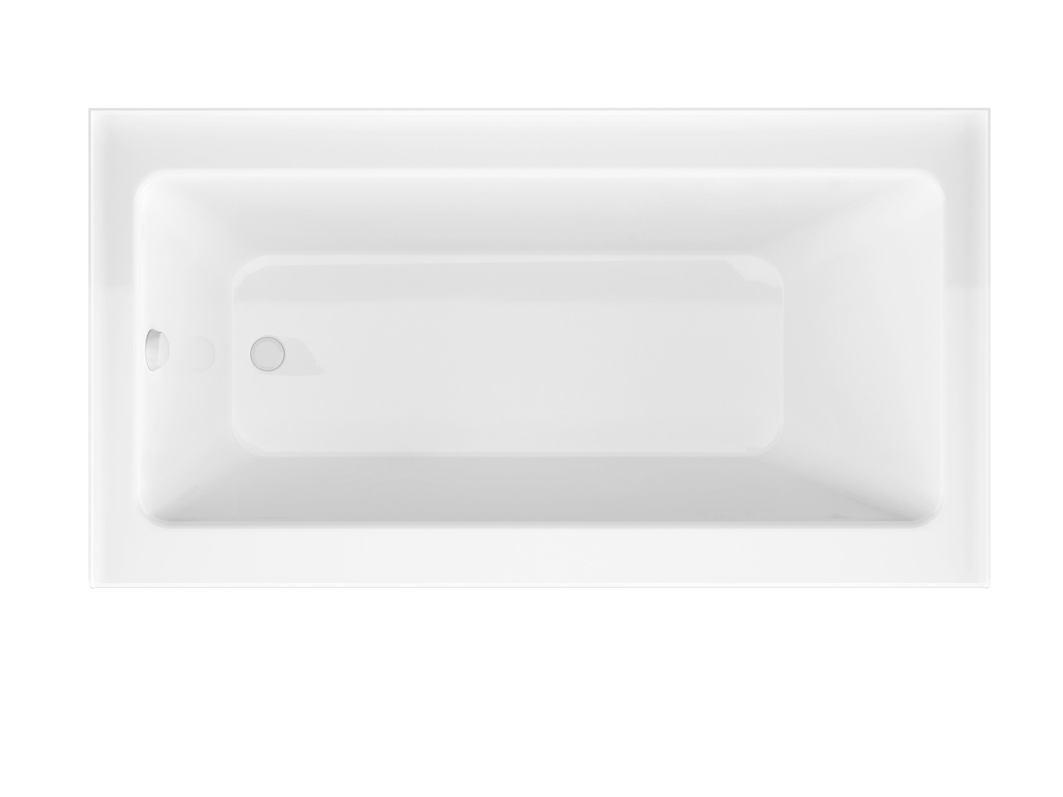 Anzzi 5 ft. Acrylic Rectangle Tub in White With 34 in. x 58 in. Frameless Tub Door
