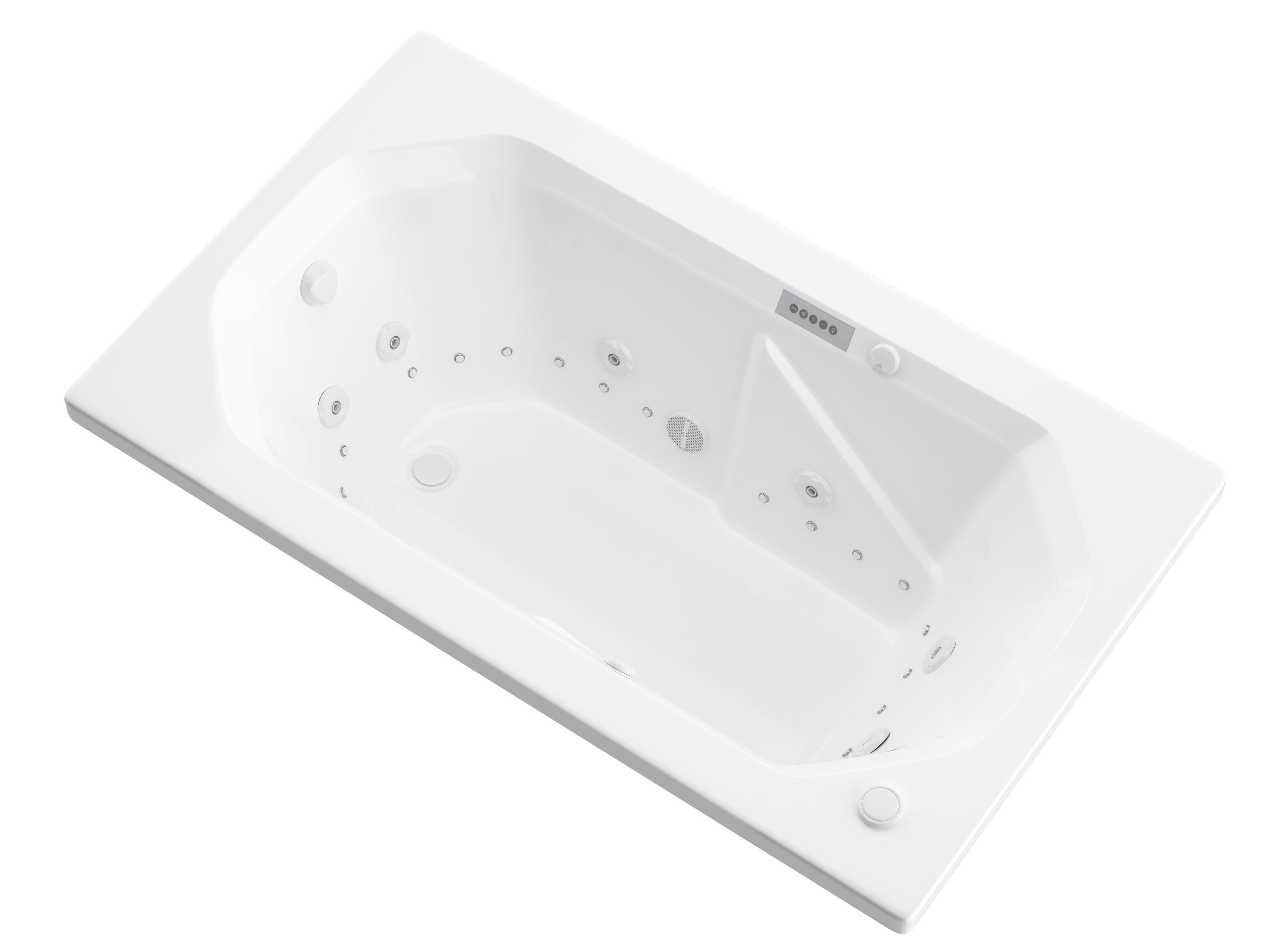 Atlantis Whirlpools Mirage Deluxe Series 35.875 x 59.625in. Air and Whirlpool Jetted Bathtub in White