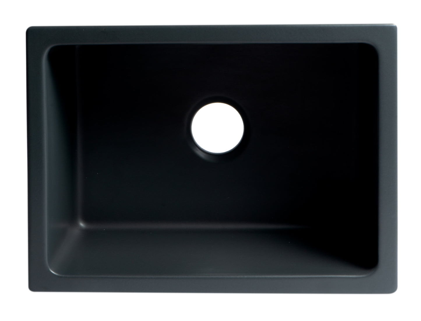 ALFI brand AB2418HS-BM 24" Black Matte Reversible Smooth / Fluted Single Bowl Fireclay Farm Sink