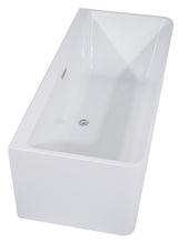 Load image into Gallery viewer, ALFI brand AB8858 59 inch White Rectangular Acrylic Free Standing Soaking Bathtub