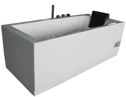 EAGO AM154ETL-L6 6 ft Acrylic White Rectangular Whirlpool Bathtub w Fixtures