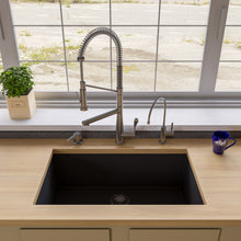 Load image into Gallery viewer, ALFI brand AB3322UM-BLA Black 33&quot; Single Bowl Undermount Granite Composite Kitchen Sink