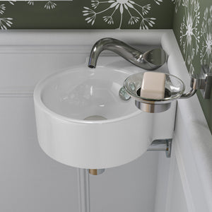 ALFI brand AB8056-W White Ceramic Mushroom Top Pop Up Drain for Sinks with Overflow